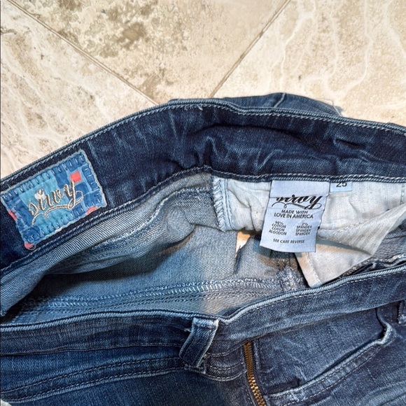 Siwy Blue Jean Shorts Distressed Cut-Off Hem - Picture 4 of 4